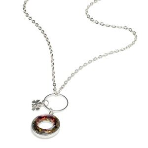 Last two • Volcano Swarovski Crystal Circle Necklace • Long 32” Chain • NWT